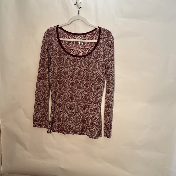 Vintage Boho batik print long sleeved tee shirt by E size XL - Picture 1 of 6